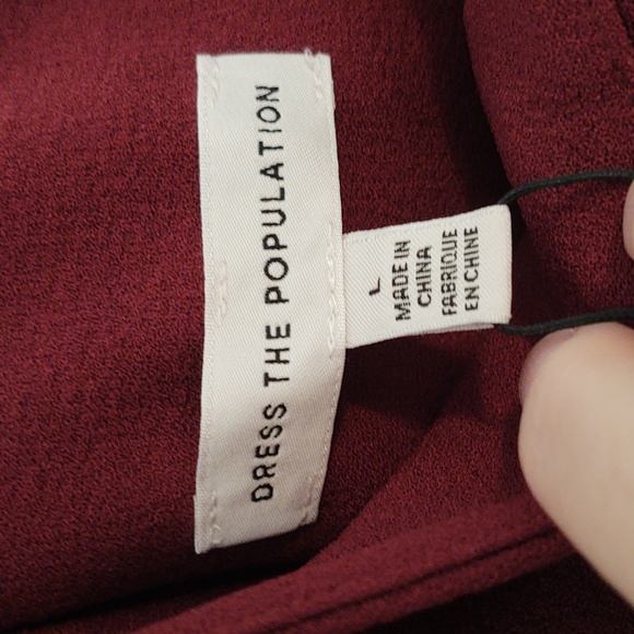 *SALE* NWT Dress The Population Burgundy Tiffany Dress Size L - Picture 5 of 11